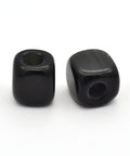(CB6825E) BLACK (CB6825X) Cube Cat Eye Beads, Large Hole, White 13mm H:6mm. (2 PCS) (CB6825X) Cube Cat Eye Beads, Large Hole, White 13mm H:6mm. (2 PCS)