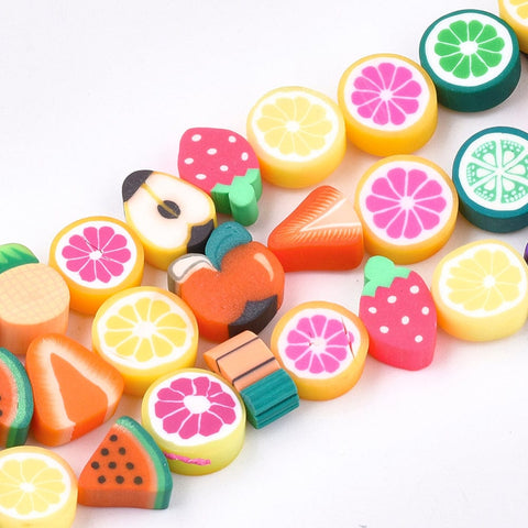 (CB7490-24) Handmade Polymer Clay Beads , Fruit Theme, 7~11mm long (20 PCS) (CB7490-24) Handmade Polymer Clay Beads , Fruit Theme, 7~11mm long (20 PCS)
