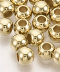 CCB Plastic European Beads, Large Hole Beads, Round, Golden,  8mm CCB Plastic European Beads, Large Hole Beads, Round, Golden,  8mm