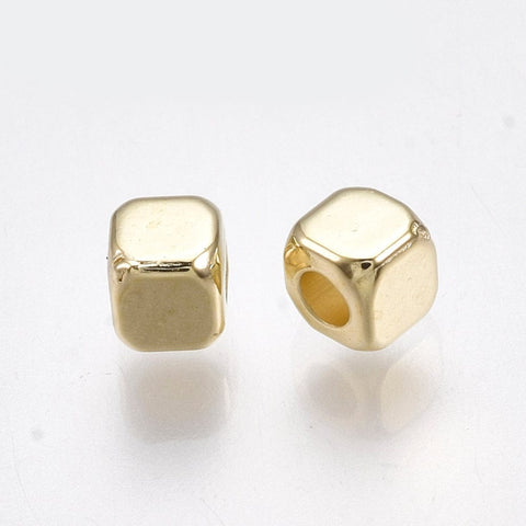 CCB Plastic Spacer Beads, Cube, Light Gold Size: about 3mm CCB Plastic Spacer Beads, Cube, Light Gold Size: about 3mm