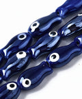 BLUE Ceramic Fish Beads, Glazed Porcelain, 19mm Ceramic Fish Beads, Glazed Porcelain, 19mm
