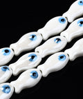 WHITE Ceramic Fish Beads, Glazed Porcelain, 19mm Ceramic Fish Beads, Glazed Porcelain, 19mm