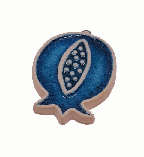 Blue Ceramic Pomegranate (+Colors) Ceramic Pomegranate Enamel pomegranate pendant. Size 45x33mm Color Blue