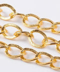 (CH1680) Aluminium Twisted Chains Curb Chains, Golden Link: about 15mmx20mm, 1.8mm thick Aluminium Twisted Chains Curb Chains, Golden Link: about 15mmx20mm, 1.8mm thick