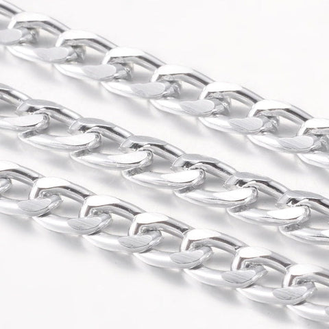 (CH4353) Alumnium Chain 12mm Silver (2 MTRS) (CH4353) Alumnium Chain 12mm Silver (2 MTRS)