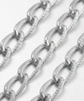 (CH4763) Silver Plated Aluminium Twisted Chains Curb Chains  21.8x12.8mm links (2 MTRS) Silver Plated Aluminium Twisted Chains Curb Chains Size: about 21.8mm long, 12.8mm wide