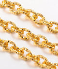 (CH4765A) Aluminium Cross Chains, Oval, Gold 7MM (2 METS) Aluminium Cross Chains, Oval, Gold  Size: Link about 7mm long, 6mm wide, 1.5mm thick.