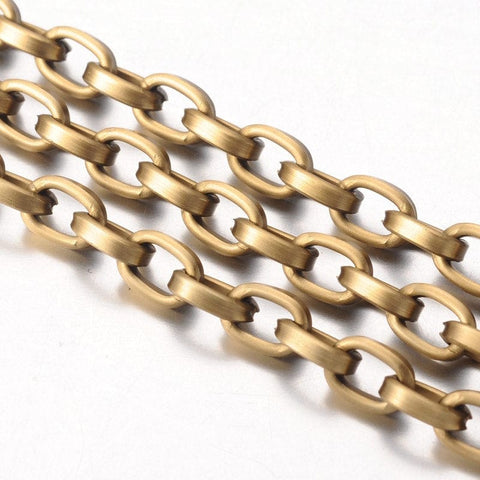 (CH4767)  Aluminium Twisted Chains Curb Chains, Antique Bronze (2 METS) Aluminium Twisted Chains Curb Chains, Antique Bronze Each link is 5.5mm wide, 8mm long, 2mm thick.