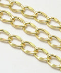 (CH5445) Aluminium Curb Chains, Lead Free & Nickel Free, Golden 16MM Aluminium Curb Chains, Lead Free & Nickel Free, Golden Size: about 10.5mm wide, 16mm long, 3mm thick.