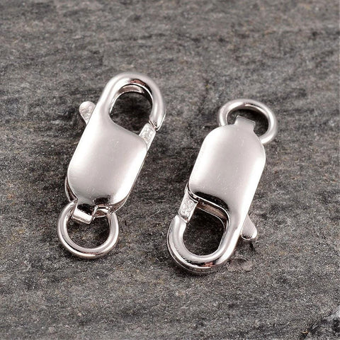(CH5492) Platinum Plated Sterling Silver Lobster Claw Clasps 14MM Platinum Plated Sterling Silver Lobster Claw Clasps Size: about 7mm wide, 14mm long, 3mm thick, hole: 3mm.