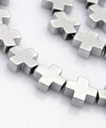 (CH7012A) Synthetic Hematite Cross  Platinum Plated, 10x10mm (10 PCS) (CH7012A) Synthetic Hematite Cross  Platinum Plated, 10x10mm (10 PCS)