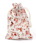 RED/REINDEER Christmas Theme Cotton Fabric Cloth Bag, 10x14cm Christmas Theme Cotton Fabric Cloth Bag, 10x14cm