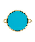 GOLD / TURQUOISE Circle Wireframe Vitraux Link, 19mm Circle Wireframe Vitraux Link, 19mm