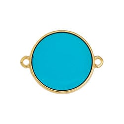 GOLD / TURQUOISE Circle Wireframe Vitraux Link, 19mm Circle Wireframe Vitraux Link, 19mm