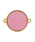 (GQL7456B) GOLD / SOFT RED Circle Wireframe Vitraux Link, 19mm Circle Wireframe Vitraux Link, 19mm