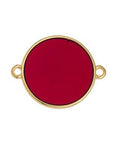 (GQL7456C) GOLD / SOFT BURGANDY Circle Wireframe Vitraux Link, 19mm Circle Wireframe Vitraux Link, 19mm