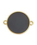 XXX (GQL7456D) GOLD / BLACK DIAMOND Circle Wireframe Vitraux Link, 19mm Circle Wireframe Vitraux Link, 19mm
