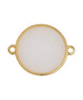(GQL7456E) GOLD / WHITE OPAL Circle Wireframe Vitraux Link, 19mm Circle Wireframe Vitraux Link, 19mm