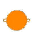 (GQL7456F) GOLD / ORANGE FLOURESANT Circle Wireframe Vitraux Link, 19mm Circle Wireframe Vitraux Link, 19mm