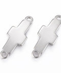 (CL5236) 304 Stainless Steel Links, Cross, about 36.5mm  (2 PCS) 304 Stainless Steel Links, Cross, Stainless Steel Color Size: about 36.5mm long, 13.5mm wide, 2mm thick, hole: 3mm.