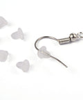 Clear Soft Plastic Earring Back Stopper Ear Nut Findings Clear Soft Plastic Earring Back Stopper Ear Nut Findings about 4mm long, 3.5mm wide, 3.5mm thick, hole: 0.7mm