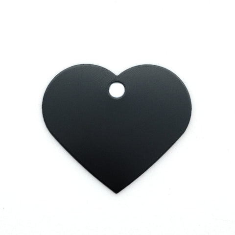BLACK (HA8013-4) (HA8013-X) Colored Aluminum Double Sided Dog ID Tag Heart,  33x37.6mm (2 PCS) (HA8013-X) Colored Aluminum Double Sided Dog ID Tag Heart,  33x37.6mm (2 PCS)