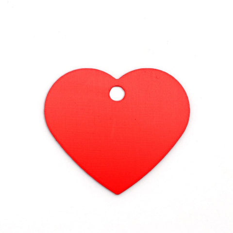 RED (HA8013-10) (HA8013-X) Colored Aluminum Double Sided Dog ID Tag Heart,  33x37.6mm (2 PCS) (HA8013-X) Colored Aluminum Double Sided Dog ID Tag Heart,  33x37.6mm (2 PCS)