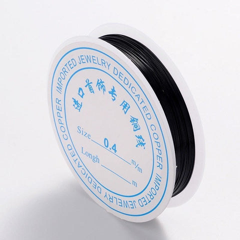 BLACK Copper Jewelry Wire, 0.4mm Copper Jewelry Wire, Nickel Free, Brown Size: about 0.4mm thick, about 15m/roll.