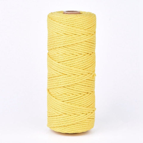 YELLOW 100 METER ROLL Cotton String Threads, Macrame Cord, 2mm Cotton String Threads, Macrame Cord, 2mm
