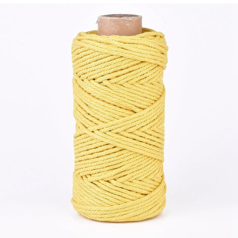 YELLOW ROLL 100 METERS Cotton String Threads, Macrame Cord, 3mm Cotton String Threads, Macrame Cord, 3mm