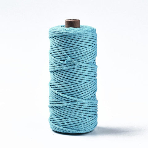 SKY BLUE 100 METERS ROLL Cotton String Threads, Macrame Cord, 3mm Cotton String Threads, Macrame Cord, 3mm
