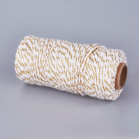 Cotton String Threads, Macrame  with Gold Wire, 1~1.5mm Cotton String Threads, Macrame  with Gold Wire, 1~1.5mm