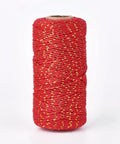 RED Cotton String Threads, Macrame  with Gold Wire, 1~1.5mm Cotton String Threads, Macrame  with Gold Wire, 1~1.5mm