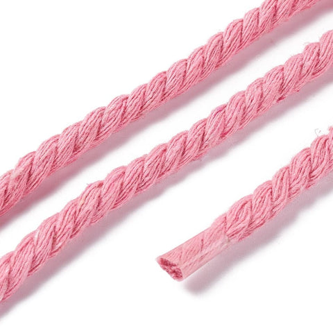 PINK Cotton Thread Cords, 3-Ply twisted cord measures approx. 5mm Cotton Thread Cords, 3-Ply twisted cord measures approx. 5mm