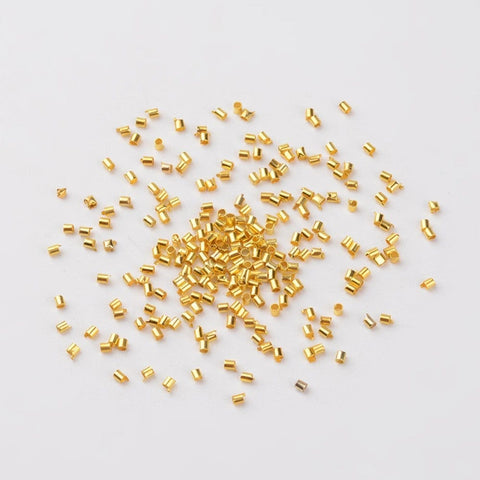 (CR1955G) Economy Brass Crimp Beads, Tube, Golden1.5mm (5 GMS) (CR1955G) Economy Brass Crimp Beads, Tube, Golden1.5mm (5 GMS)