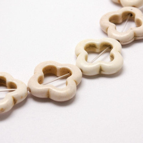 Cross Synthesis Turquoise Beads Strands, Dyed, White 19MM (CR5154) Cross Synthesis Turquoise Beads Strands, Dyed, White Size: about 19mm wide, 19mm long, 4mm thick, hole: 1mm; about 20pcs/strand, 15.7".