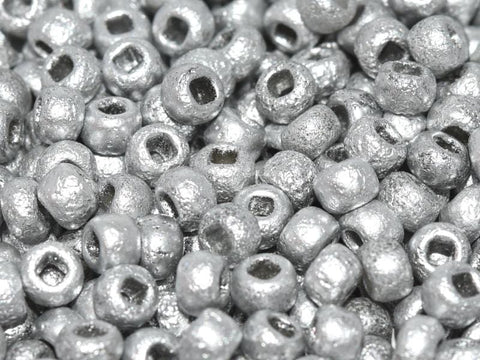 (CSB6-01700E) CZECH SEED BEADS 6/0 ETCHED ALUMINIUM SILVER (25 GMS) (CSB6-01700E) CZECH SEED BEADS 6/0 ETCHED ALUMINIUM SILVER (25 GMS)