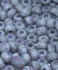 (CSB6-03050-14449E) CZECH SEED BEADS 6/0 CHALK WHITE ETCHED GREY LUSTER (25 GMS) (CSB6-03050-14449E) CZECH SEED BEADS 6/0 CHALK WHITE ETCHED GREY LUSTER (25 GMS)