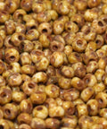 (CSB6-03050-86805) CZECH SEED BEADS 6-0 CHALK WHITE DARK TRAVERTIN  (25 GMS) CZECH SEED BEADS 6/0 CHALK WHITE DARK TRAVERTIN