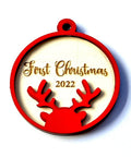 1ST CHRISTMAS Custom LASER ENGRAVED CUSTOM SNOW GLOBES 8-9CM DIAMETER Custom LASER ENGRAVED CUSTOM SNOW GLOBES 8-9CM DIAMETER