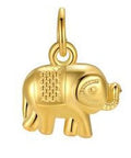 18KT YELLOW GOLD Cute Animal Elephant Bell DIY 925 Sterling Silver Charm Cute Animal Elephant Bell DIY 925 Sterling Silver Charm
