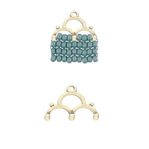 (CYM-M80-012234-AB) CYMBAL LAKOS III-8-0 BEAD ENDING ANT. BRASS PLATE (2 PCS) CYMBAL METAL BEADS