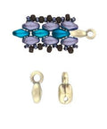 (CYM-SD-012204-AB) CYMBAL VOURKOTI-SUPERDUO BEADEND ANT. BRASS PLATE (4 PCS) VOURKOTI-SUPERDUO BEADEND ANT. BRASS PLATE