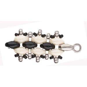 (CYM-SD-012204-SP) CYMBAL VOURKOTI-SUPERDUO BEADEND ANT. SILVER PLATE (4 PCS) VOURKOTI-SUPERDUO BEADEND ANT. SILVER PLATE