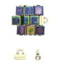 (CYM-TL-012359-AB) CYMBAL SOROS-TILA BEAD ENDING ANT. BRASS PLATE (4 PCS) CYMBAL BEAD ENDING