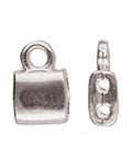 (CYM-TL-012359-SP) CYMBAL PIPERI-TILA BEAD ENDING ANT. SILVER PLATE (4 PCS) CYMBAL BEAD COMPONENTS