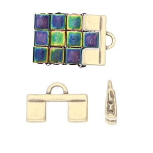 (CYM-TL-012362-AB) CYMBAL PIPERI II-TILA BD ENDING ANT. BRASS PLATE (2 PCS) CYMBAL METAL BEADS