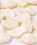 (LE14-03000-14413) CHALK WHITE CHAMPAGNE LUSTER CZECH GLASS LEAVES 9 X 14 MM CZECH GLASS LEAVES 9 X 14 MM
