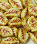 (LE14-03000-96835) CHALK WHITE 96835 CZECH GLASS LEAVES 9 X 14 MM CZECH GLASS LEAVES 9 X 14 MM