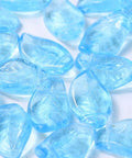 (LE14-60020) AQUA CZECH GLASS LEAVES 9 X 14 MM CZECH GLASS LEAVES 9 X 14 MM